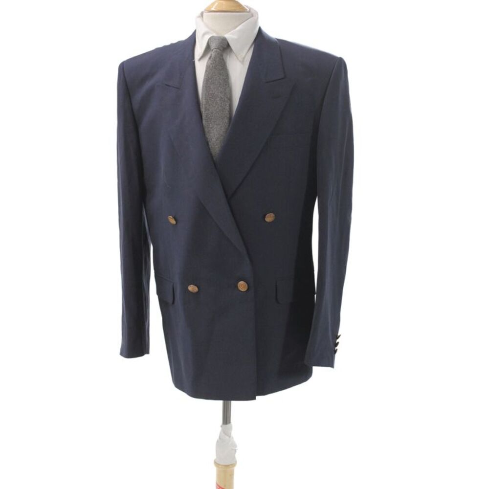 Givenchy Men Blue Classic Blazer Polyester Button Closure Size 42